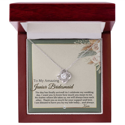 Junior Bridesmaid Gift - On My Wedding Day For Jr. Bridesmaid - Wedding Party Thank You Gift , Sage Green & Boho Wedding Theme - Liliana and Liam