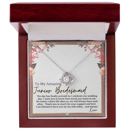Junior Bridesmaid Gift - On My Wedding Day For Jr. Bridesmaid - Wedding Party Thank You Gift , Pink Floral and Boho Wedding Theme - Liliana and Liam