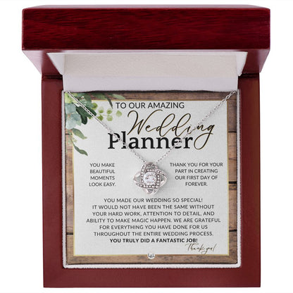 Wedding Event Planner Gift - Thank You From The Couple - Gratitude Gift, Token of Appreciation , Rustic and Wood Wedding Theme - Liliana and Liam