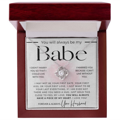 MY Babe - To My Wife Necklace - From Husband - Christmas Gifts, Birthday Present, Wedding Anniversary Gift, Valentine's Day