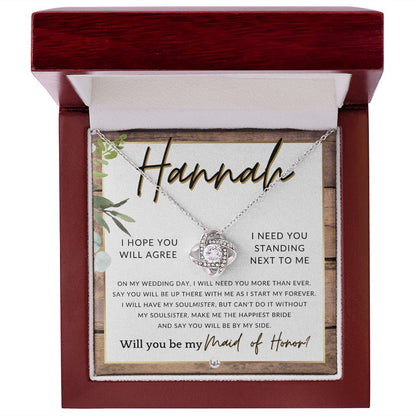 Maid of Honor Proposal, Custom Name - Be My Maid Of Honor, MOH Gift From Bride, Be By My Side , Rustic and Wood Wedding Theme