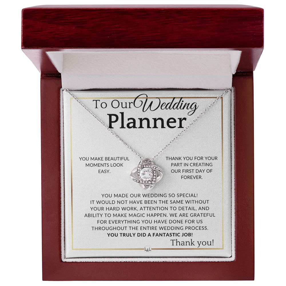 Wedding Event Planner - Thank You Gift - Token of Appreciation - Elegant White and Gold Wedding Theme