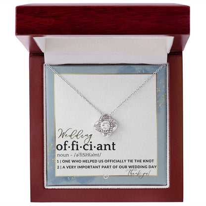 Officiant Gift - Thank You Gift For Female Wedding Officiant, Pastor - Thank You For Marrying Us , Dusty Blue And Gold Wedding Theme - Liliana and Liam