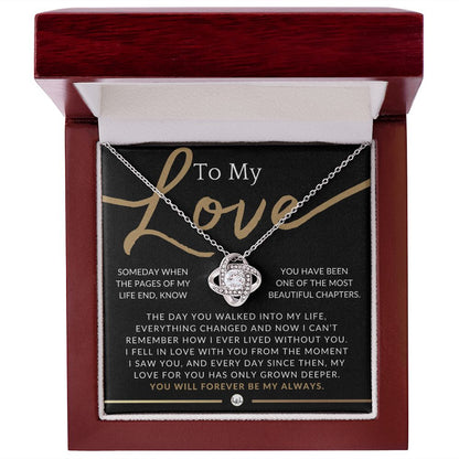 From The Moment I Saw You - Elegant Knot Pendent Necklace - Gift For Her - Liliana and Liam