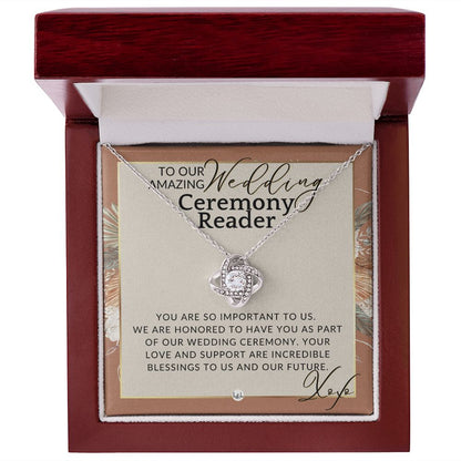 Wedding Ceremony Reader - Great Thank You Gift From Bride and Groom - Gratitude & Appreciation , Terracotta, Rust And Gold Wedding Theme - Liliana and Liam