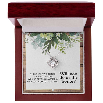 Wedding Officiant Proposal - Female Wedding Officiant, Pastor, Celebrants - Do Us The Honor , Rustic and Wood Wedding Theme - Liliana and Liam