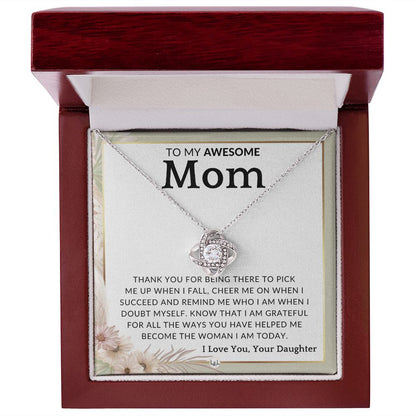 Gift for Mom - Raising A Man - To Mother, From Daughter - Beautiful Women's Pendant Necklace - Great For Mother's Day, Christmas, or Her Birthday - Liliana and Liam
