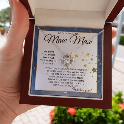 Our Maw Maw Gift - Meaningful Necklace - Great For Mother's Day, Christmas, Her Birthday, Or As An Encouragement Gift - Liliana and Liam
