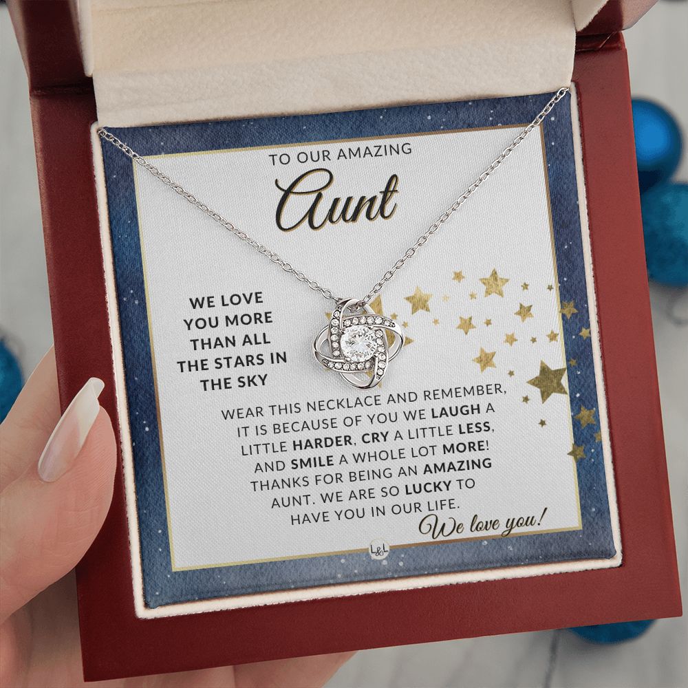 Aunt Gift, From The Kids - Meaningful Necklace - Great For Mother's Day, Christmas, Her Birthday, Or As An Encouragement Gift