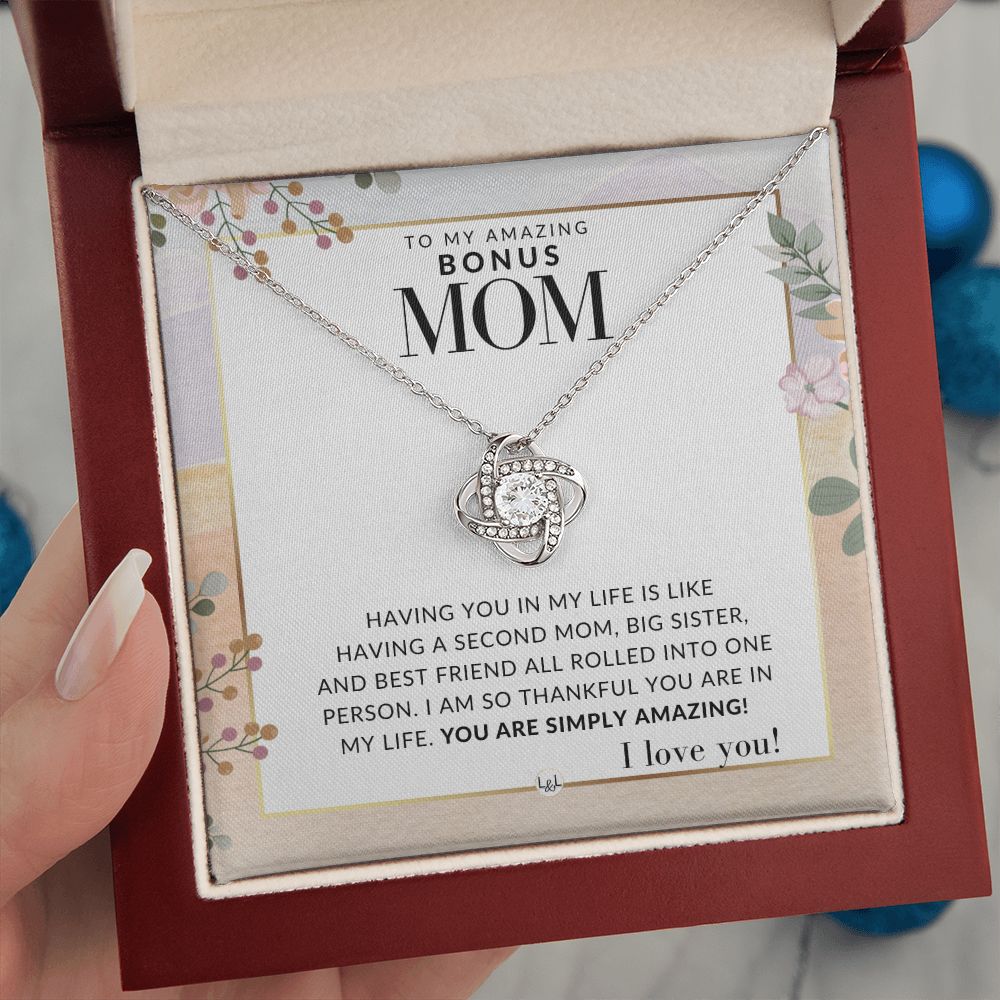 I Love You - to My Bonus Son (Gift from Bonus Mom) - Christmas Gifts, Birthday Present, Graduation, Valentine's Day Stainless Steel / Luxury Box w/LED
