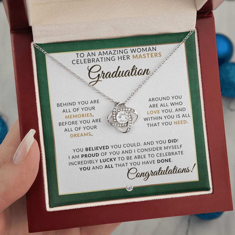Mastering Success: Graduation Necklace for Women Who've Completed Their Master's Degree - Master's Graduation Gifts For Her - 2023 Graduation Gift Idea For Her