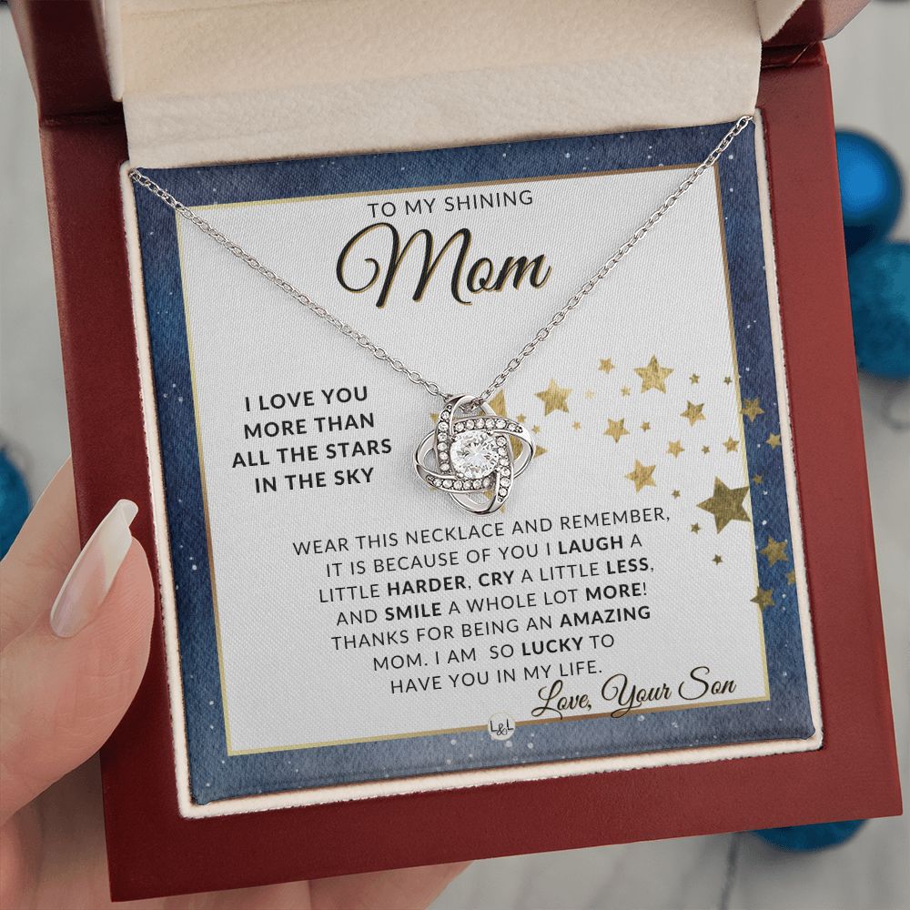 My Mom Gift , From Son - Meaningful Necklace - Great For Mother's Day, Christmas, Her Birthday, Or As An Encouragement Gift
