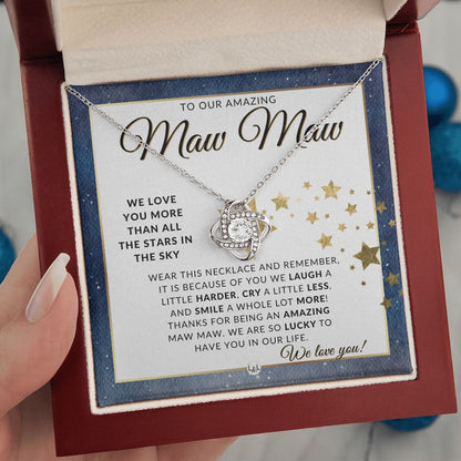 Our Maw Maw Gift - Meaningful Necklace - Great For Mother's Day, Christmas, Her Birthday, Or As An Encouragement Gift - Liliana and Liam
