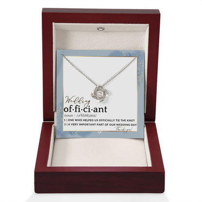 Officiant Gift - Thank You Gift For Female Wedding Officiant, Pastor - Thank You For Marrying Us , Dusty Blue And Gold Wedding Theme - Liliana and Liam