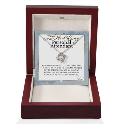 Wedding Personal Attendant Thank You Gift - Wedding Helper, Bridal Concierge, Lady in Waiting , Dusty Blue And Gold Wedding Theme - Liliana and Liam