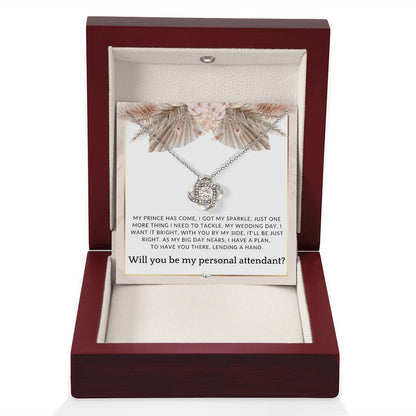 Wedding Personal Attendant Proposal - Will You Be My Helper, Bridal Concierge, Lady in Waiting , Pink Floral and Boho Wedding Theme - Liliana and Liam
