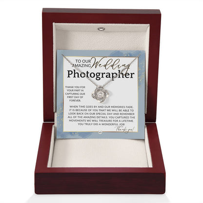 Wedding Photographer Gift - Thank You From The Couple - Gratitude Gift, Token of Appreciation , Dusty Blue And Gold Wedding Theme - Liliana and Liam