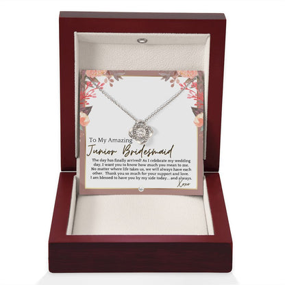 Junior Bridesmaid Gift - On My Wedding Day For Jr. Bridesmaid - Wedding Party Thank You Gift , Pink Floral and Boho Wedding Theme - Liliana and Liam