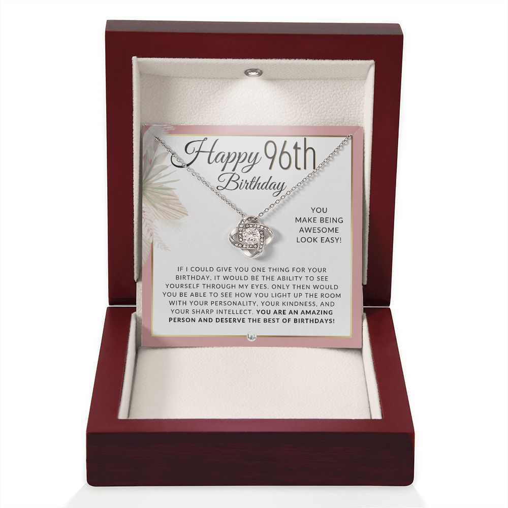 96th Birthday Gift For Her - Necklace For 96 Year Old - Beautiful Woman's Birthday Pendant Jewelry - Liliana and Liam