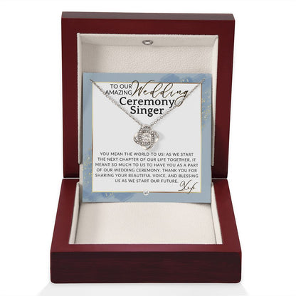 Wedding Ceremony Singer - Great Thank You Gift From Bride and Groom - Gratitude & Appreciation , Dusty Blue And Gold Wedding Theme - Liliana and Liam