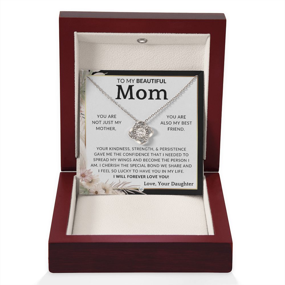 Gift for Mom - My Best Friend - To Mother, From Daughter - Beautiful Women's Pendant Necklace - Great For Mother's Day, Christmas, or Her Birthday
