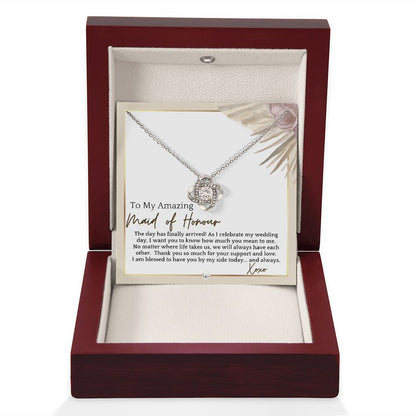 Maid of Honour Gift - On My Wedding Day - Great Wedding Party Thank You Gift From The Bride , Pink Floral and Boho Wedding Theme - Liliana and Liam