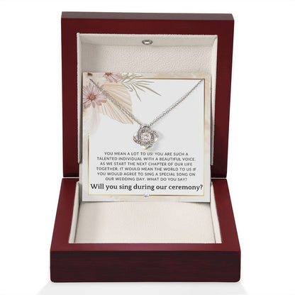 Wedding Ceremony Singer Proposal - Will You Sign At Our Wedding - From The Bride and The Groom , Pink Floral and Boho Wedding Theme - Liliana and Liam