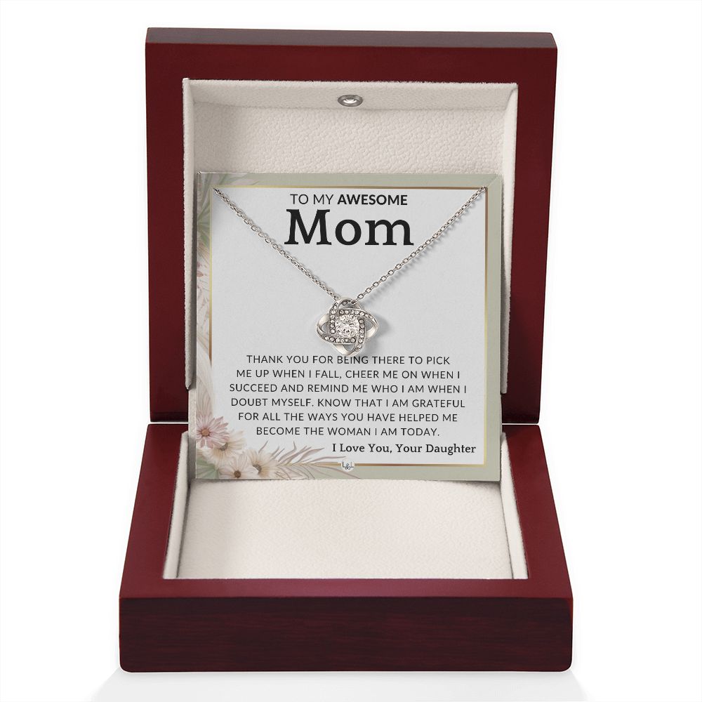 Gift for Mom - Raising A Man - To Mother, From Daughter - Beautiful Women's Pendant Necklace - Great For Mother's Day, Christmas, or Her Birthday