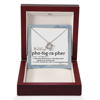 Wedding Photographer Gift - Thank You From Bride & Groom - Gratitude Gift, Token of Appreciation , Dusty Blue And Gold Wedding Theme - Liliana and Liam