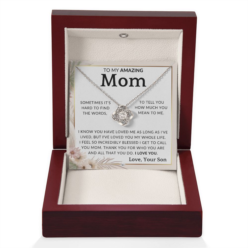 Gift for Mom, From Son - For All That You Do - To Mother, From Son - Beautiful Women's Pendant Necklace - Great For Mother's Day, Christmas, or Her Birthday