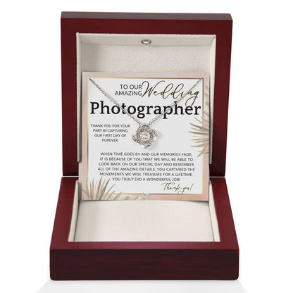 Wedding Photographer Gift - Thank You From The Couple - Gratitude Gift, Token of Appreciation , Pink Floral and Boho Wedding Theme - Liliana and Liam