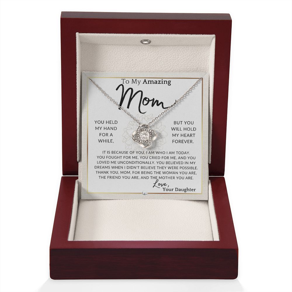 Gift for Mom - My Heart Forever - To My Mother, From Daughter - A Beautiful Women's Pendant Necklace - Great For Mother's Day, Christmas, or Her Birthday