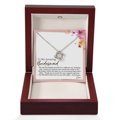 Bridesmaid Gift - On My Wedding Day From Bride - Wedding Party Thank You Jewelry Accessories , Pink Floral and Boho Wedding Theme - Liliana and Liam