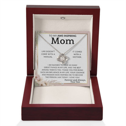 Gift for Mom, From Son - I'm Blessed - To Mother, From Son - Beautiful Women's Pendant Necklace - Great For Mother's Day, Christmas, or Her Birthday