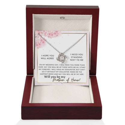 Matron of Honor Proposal Gift - Be My MOH Gift From Bride - By My Side - Wedding Party Accessory , Pink Floral and Boho Wedding Theme - Liliana and Liam