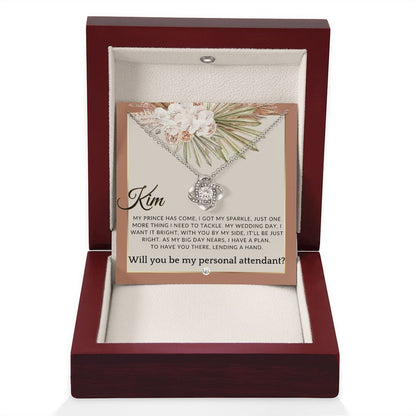 Wedding Personal Attendant Proposal, Custom Name - Wedding Helper - Wedding Party Gift Idea , Terracotta, Rust And Gold Wedding Theme - Liliana and Liam