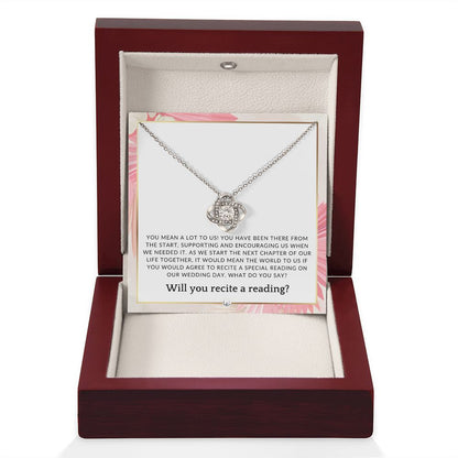 Wedding Ceremony Reader Proposal - Will You Read At Our Wedding - From The Bride and The Groom , Pink Floral and Boho Wedding Theme - Liliana and Liam