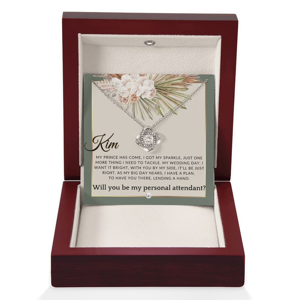 Wedding Personal Attendant Proposal, Custom Name - Wedding Helper - Wedding Party Gift Idea , Sage Green & Boho Wedding Theme