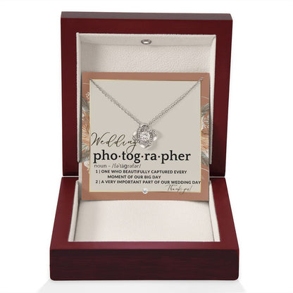 Wedding Photographer Gift - Thank You From Bride & Groom - Gratitude Gift, Token of Appreciation , Terracotta, Rust And Gold Wedding Theme - Liliana and Liam
