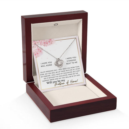 Matron of Honor Proposal Gift - Be My MOH Gift From Bride - By My Side - Wedding Party Accessory , Pink Floral and Boho Wedding Theme - Liliana and Liam