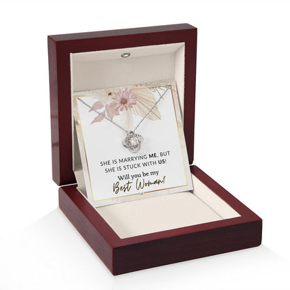 Best Woman Proposal - Gift From Groom - Will You Be My Best Woman - Wedding Party Accessories , Pink Floral and Boho Wedding Theme - Liliana and Liam