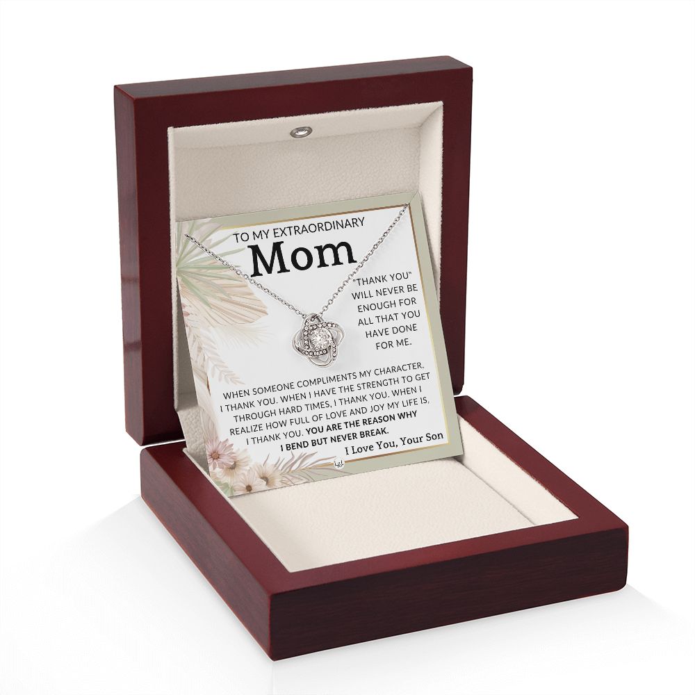 Gift for Mom, From Son - Never Enough - To Mother, From Son - Beautiful Women's Pendant Necklace - Great For Mother's Day, Christmas, or Her Birthday
