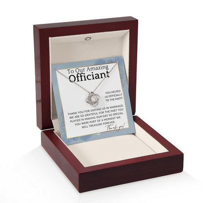 Officiant Gift - Thank You Gift For Wedding Officiant or Pastor - Gratitude and Appreciation , Dusty Blue And Gold Wedding Theme - Liliana and Liam