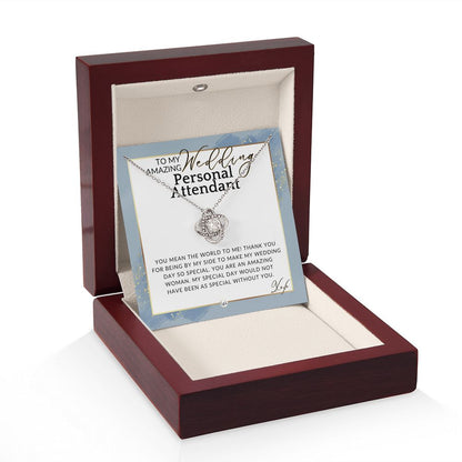 Wedding Personal Attendant Thank You Gift - Wedding Helper, Bridal Concierge, Lady in Waiting , Dusty Blue And Gold Wedding Theme - Liliana and Liam