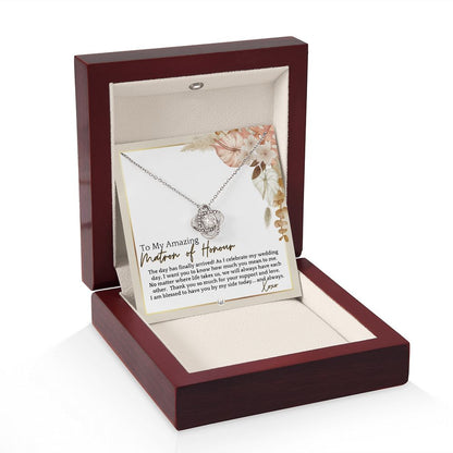 Matron of Honour Thank You Gift - On My Wedding Day Gift From Bride - Wedding Party Accessories , Pink Floral and Boho Wedding Theme - Liliana and Liam