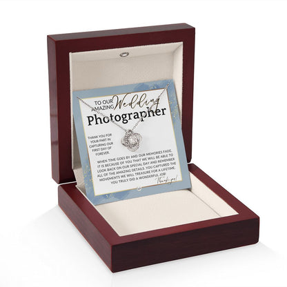 Wedding Photographer Gift - Thank You From The Couple - Gratitude Gift, Token of Appreciation , Dusty Blue And Gold Wedding Theme - Liliana and Liam