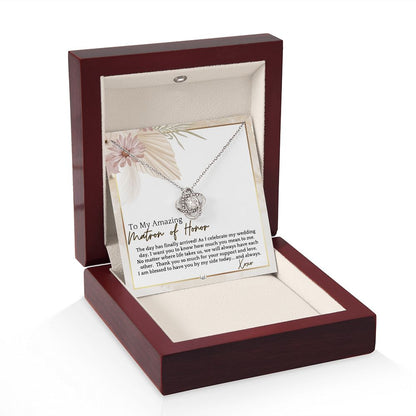 Matron of Honor Thank You Gift - On My Wedding Day MOH Gift From Bride - Wedding Party Accessory , Pink Floral and Boho Wedding Theme - Liliana and Liam