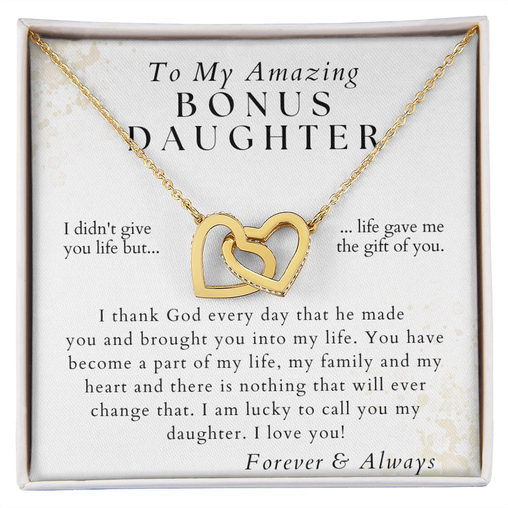 My Family, My Heart - To My Amazing Bonus Daughter - From Bonus Mom or Bonus Dad - Christmas Gifts, Birthday Present, Valentine's Day, Graduation
