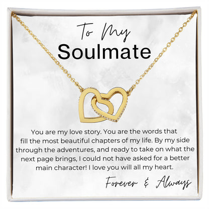 Ready For the Next Page, You Are My Love Story - Gift for Soulmate - Interlocking Heart Pendant Necklace