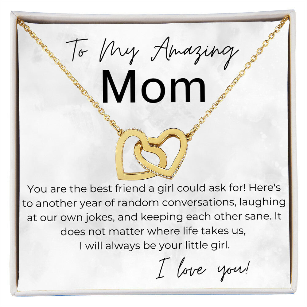You Are My Best Friend - Gift for Mom - Interlocking Heart Pendant Necklace